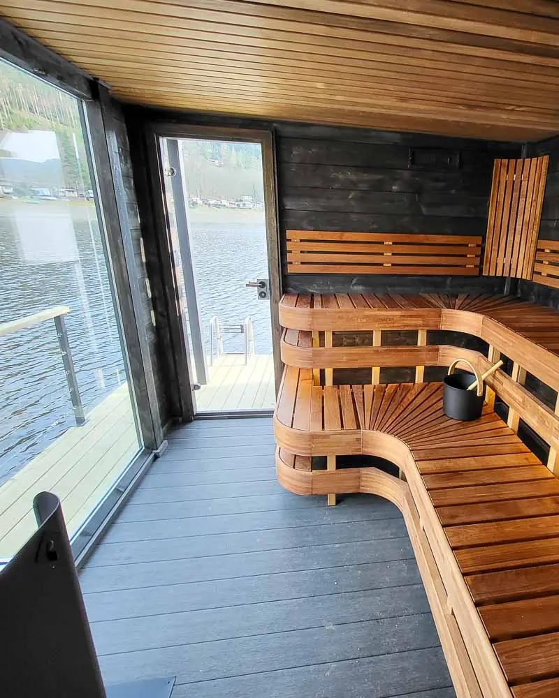 Wooden sauna room of the SaaleSpa model Melvin